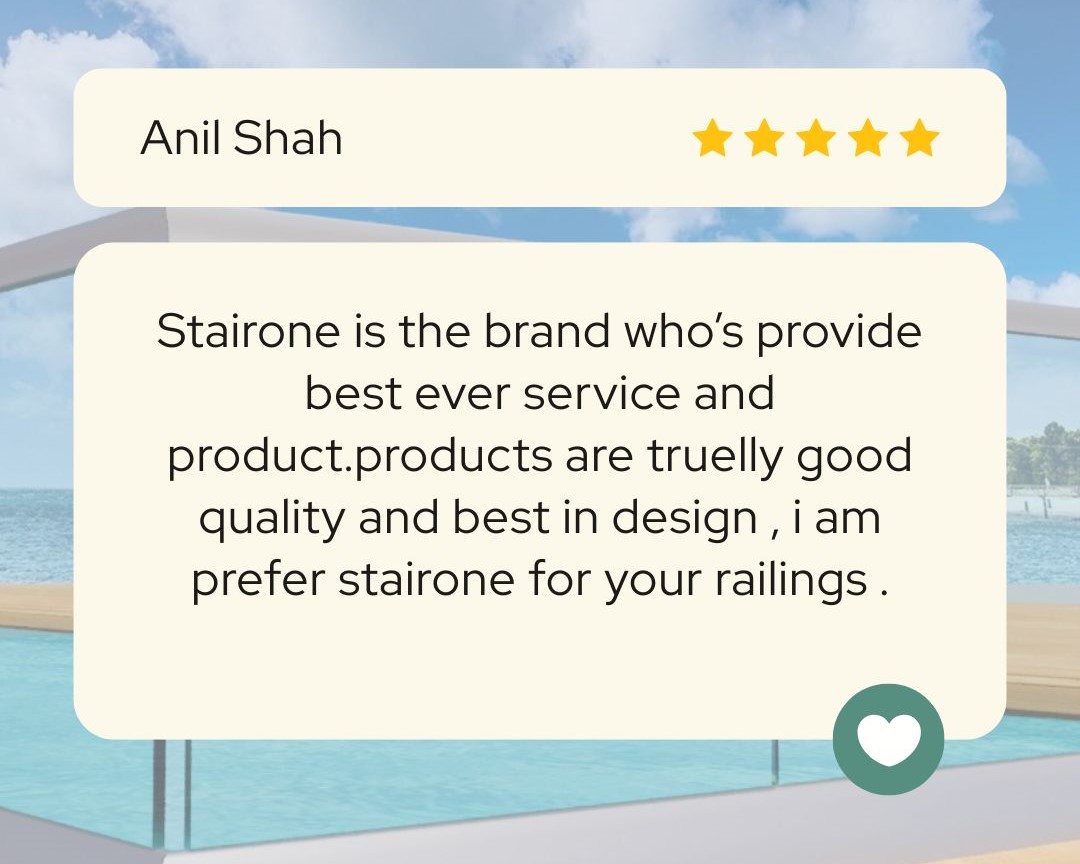 Excellent quality products and premium finishing. The railing accessories perfectly matched our modern interior project. Highly satisfied with the durability and service provided by Stairone - 1